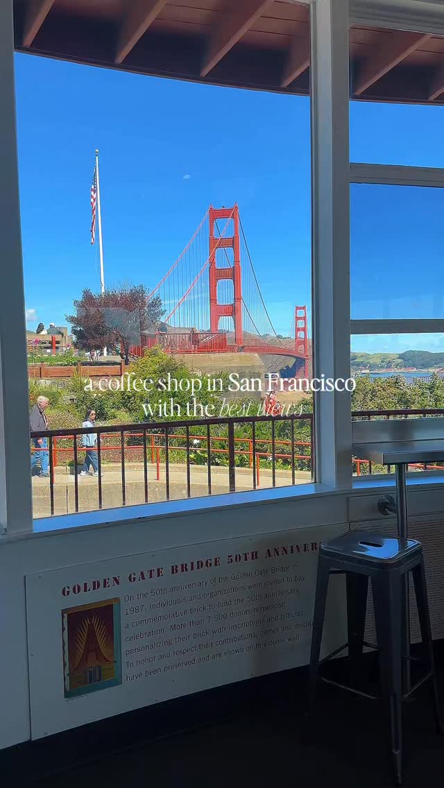 11/10 coffee views, for sure!!! 🌁🌉

📍Round House Cafe, Golden Gate Bridge Plaza

We got there for 11am and whilst we had to wait a while for our coffee, it was 100% worth it!! I wasn’t expecting the coffee to be great but it was probably one of the best I’ve actually had (it was so smooth). We even picked up a sandwich and pastry and again, I couldn’t fault it!

SHARE this with someone who’s visiting San Francisco this year so they can add it to their list.

#sanfrancisco #thingstodoinsanfrancisco #sanfranciscoguide #goldengatebridge #goldengate 

San Francisco, things to do in San Francisco, where to stay in San Francisco, San Francisco guide, San Francisco things to do, San Francisco itinerary, Golden Gate Bridge