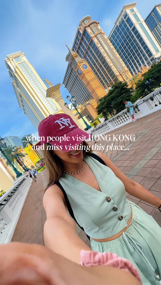 Hong Kong is amazing but so many people visit and completely skip Macau and honestly you’re missing a whole other trip.

Macau is basically known as the Vegas of Asia and it’s also the only place in China where casino gambling is legal.  And even if you don’t care about gambling at all, the reason it’s worth going is because the hotels are the attraction. Places like The Venetian, The Parisian and MGM are not just somewhere to sleep but they’re full on entertainment complexes. 

You’ve got massive casinos inside, huge food courts, restaurants, shopping, shows and so many photo spots that you can genuinely spend a whole day just hotel hopping between them.

I’d recommend at least 2 days so you can see all the hotels in Cotai and then visit Macau Peninsula (known as Old Macau, which is a short bus ride away) to see the Ruins of St. Pauls.

SAVE this post if you’re visiting Hong Kong this year so you don’t forget visiting Macau 🇲🇴

Hong Kong things to do, Hong Kong travel, Macau, Macau hotels, Macau casinos, Macau travel, things to do in Hong Kong