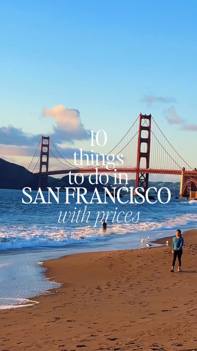 10 THINGS TO DO IN SAN FRANCISCO WITH PRICES 🌁🚋🇺🇸

🏨 stay at @galleriaparkhotel - rooms start from £130 / $175 per night

🚤 Alcatraz tour - £35 / $47

🌁 Golden Gate Bridge - free

🌳 Golden Gate Park - free

⛴️ Ferry to Sausalito - £6 / $8.25 with a Clipper Card

🏛️ Palace of Fine Arts - free

🌈 Lombard Street - free

🦭 Pier 39 and see the sea lions - free

🎓 day trip to Stanford - £6.30 / $8.50 with a Clipper Card

⚾ watch the San Francisco Giants at Oracle Park - tickets start from £18 / $25

I’ve also put together a full blog post on things to do in San Francisco, just comment LINK below and I’ll send it straight to you 💌

ad/gifted stay at @galleriaparkhotel 

#sanfrancisco #thingstodoinsanfrancisco #sanfranciscoguide #sanfranciscothingstodo

San Francisco, things to do in San Francisco, where to stay in San Francisco, San Francisco guide, San Francisco things to do