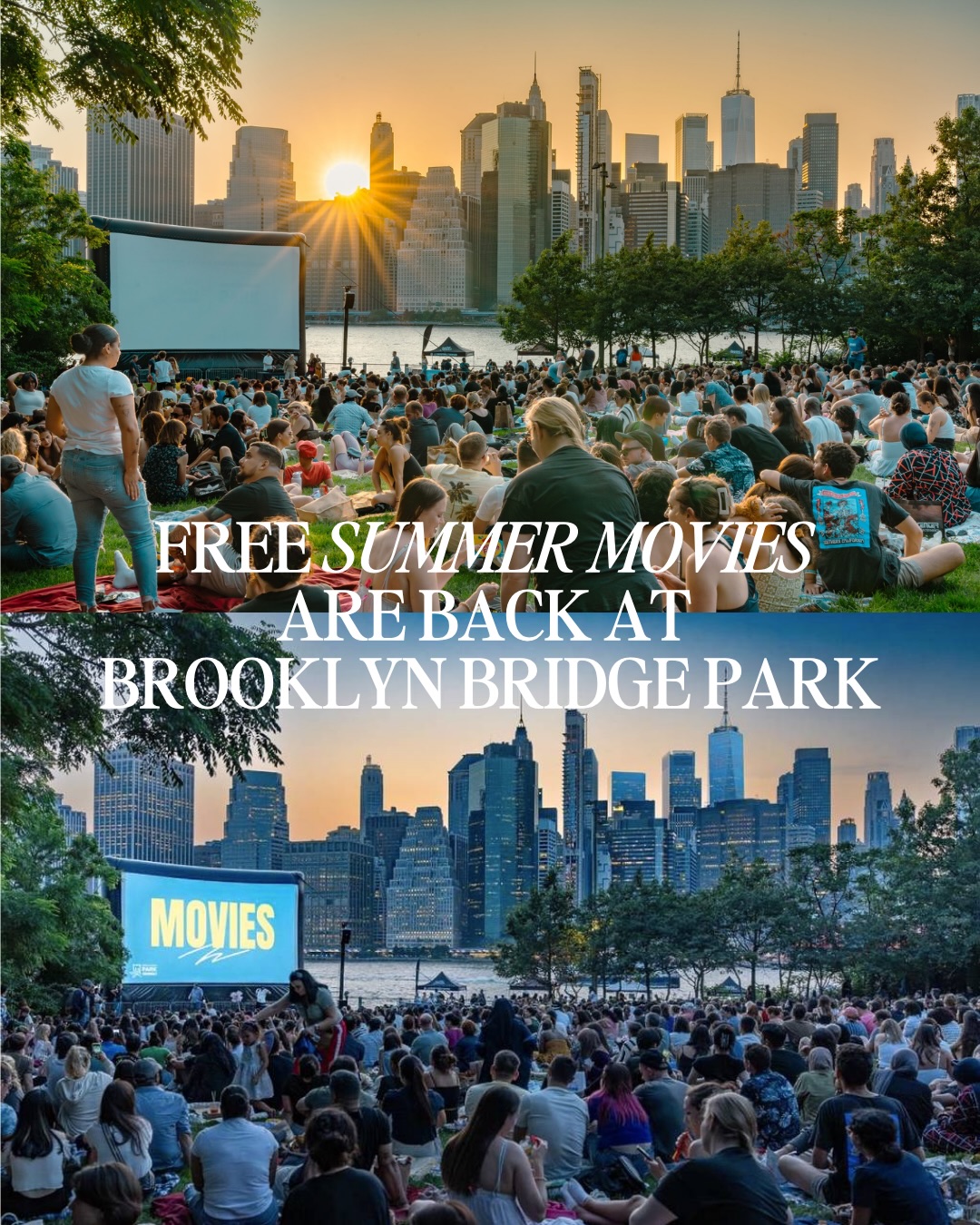 Comment LINK for my full guide on the free outdoor movies in New York!!

FREE outdoor movie nights are returning to Brooklyn Bridge Park this summer 🎬

If you’re planning a New York trip between July and September, @brooklynbridgepark Movies With A View is one of the best things to do in the city and it’s completely free.

📍 Pier 1 Harbour View Lawn, Brooklyn Bridge Park
🗓️ every Thursdays from 2nd July - 18th September
💰 completely FREE
⏰ the lawn opens at 6:00 PM, movies begin at sundown
🎬 full film lineup to be announced in June

A few things to know before you go:

→ it’s first come first served so arrive early
→ bring a blanket because chairs aren’t allowed
→ you can bring your own food and snacks
→ no outside alcohol allowed

My advice is to head over early, grab food in DUMBO and make an evening of it along the waterfront.

I’ve done a full blog post on the best FREE outdoor movies in NYC this summer, if you want that just comment LINK below and I’ll send it straight to you 💌

#newyorkcity #brooklynbridgepark #movieswithaview #nycsummer #thingstodoinnyc

nyc summer activities, things to do in NYC, Brooklyn Bridge Park movies, free things to do NYC, NYC outdoor cinema, Manhattan skyline views, Brooklyn summer events, NYC itinerary ideas, things to do in New York summer, New York travel guide