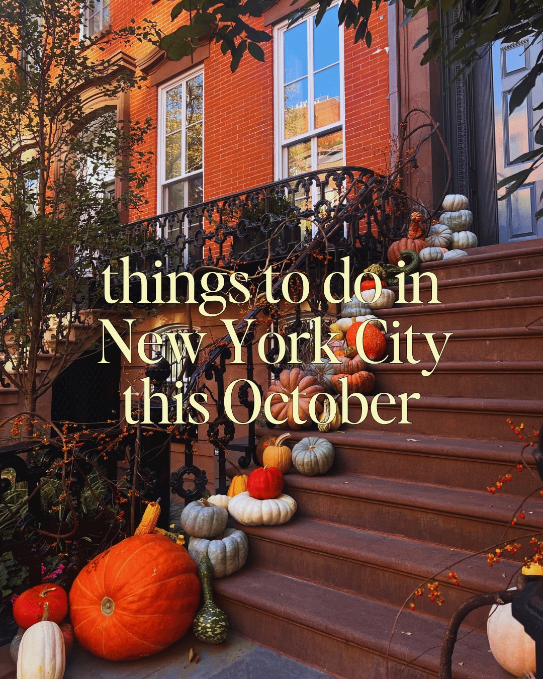 Comment LINK and I’ll send you my full guide to the best things to do in New York this October 

THINGS TO DO IN NEW YORK THIS OCTOBER!! 

I do all the searching and planning to help make your girls’ trip actually happen and I share monthly updates on the best places to go. Make sure you follow @thegirlstripto so you’re always in the loop.

Here’s a breakdown of some of my faveee things happening in New York City this October:

⛸️ The Rink at Rockefeller Center
opens 10th October, $22 for 1 hour

⛸️ Winter Village at Bryant Park
opens 28th October, free to enter

⛸️ Wollman Rink in Central Park
opens 24th October, prices start from $16

👻 Halloween Brownstones
free — walk through W 4th, W 11th & Dyker Heights for the best spooky decorations

🐶 Tompkins Dog Parade
free, mid-October in the East Village — the cutest dog costumes you’ll ever see

🍻 Oktoberfest
free to attend, 10th September – 31st October

🎃 Village Halloween Parade
Saturday 31st October, FREE to watch. The parade starts at Canal Street and 6th Avenue and goes up 6th Avenue to 15th Street on 6th Avenue.

🚣‍♀️ Central Park Row Boats
coses in mid-October and won’t reopen until next April, $25 for 1 hour

🎬 Rooftop Cinema Club
see films such as The Dark Knight, 10 Things I Hate About You and Mean Girls (and many more). Tickets start from $23.

Comment LINK and I’ll send you my full guide to the best things to do in New York this October 💌

#newyork #newyorkguide #newyorksummer #thingstodoinnewyork 

New York travel guide, things to do in New York, New York things to do, New York fall, New York summer bucket list, New York in October, things to do in New York in October, New York in fall
