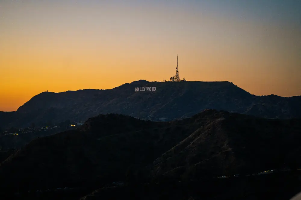 Hollywood sign sunset