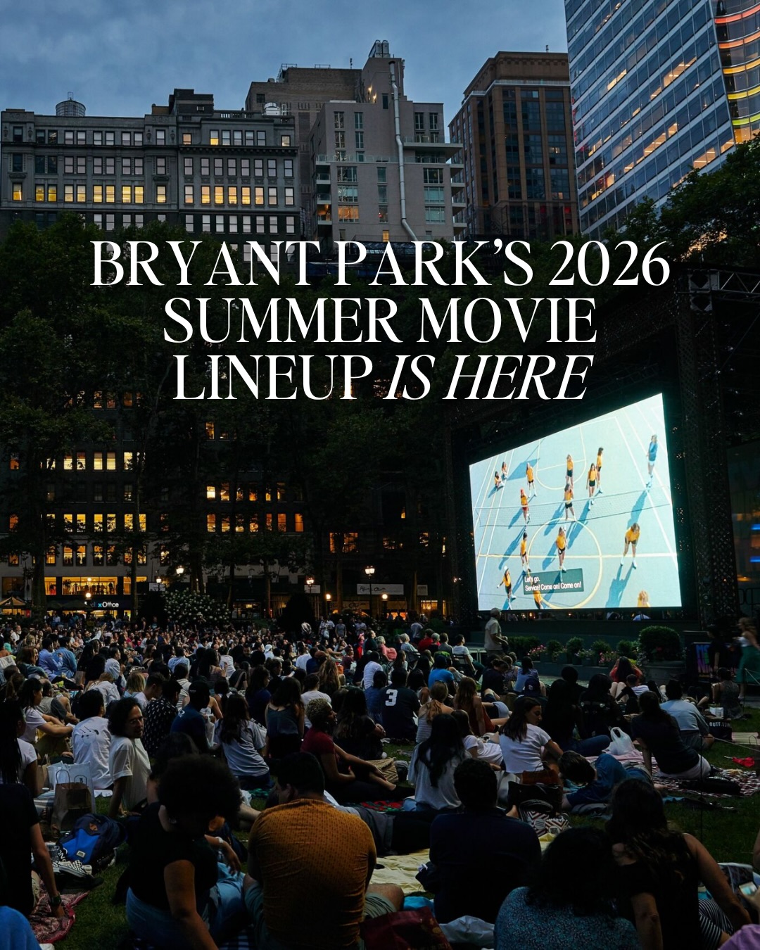 FREE movie nights are back at Bryant Park this summer 🎬🍿

If you’re visiting New York between July and September, this is one of the best free things to do in the city.

Bring a blanket, grab some snacks and spend the evening watching a movie right in the middle of Manhattan. There aren’t many experiences that feel more like a New York summer than this.

📍 Bryant Park
📅 13th July – 14th September
⏰ Lawn opens at 5pm, films start at 8pm
🎥 Swipe to see the 2026 film lineup 

I’d definitely recommend arriving early if you want a good spot on the lawn because it gets busy quickly, especially during the peak summer months.

I’ve also done a full blog post on all the FREE outdoor cinemas in New York, just comment LINK below and I’ll send it straight to you 💌

#bryantpark #bryantparknyc #bryantparkcinema #freethingstodoinnyc #thingstodoinnewyork nycsummer