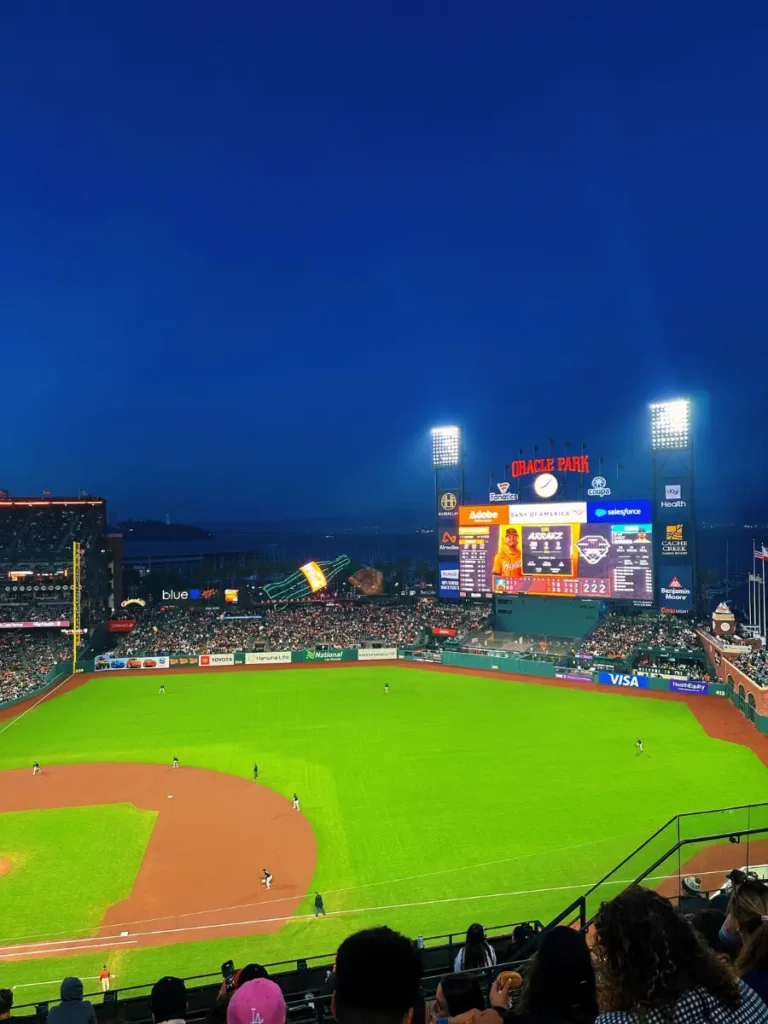 Baseball match at Oracle Park