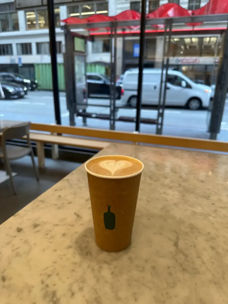 Blue Bottle Coffee outside Galleria Park hotel