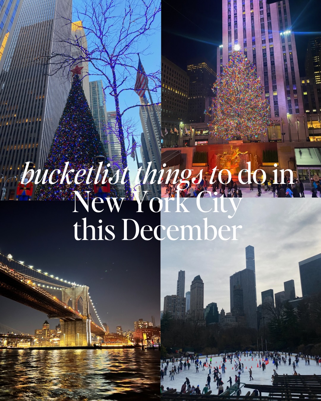 Comment LINK for my guide on the best things to do in New York City this Christmas!!

BUCKET LIST THING YOU NEED TO DO IN NEW YORK THIS DECEMBER 🗽❄️🍎

I was so lucky to be able to spend my 30th birthday in New York a couple of years ago and honestly it completely changed my brain chemistry. 

Swipe through to see the spots/things I would highly recommend you doing during your trip to the city this month. 

And if you’re feeling a bit stuck planning your New York trip this December, I’ve put together a free guide with all the best things to do. Comment LINK and I’ll send it straight to your DMs! 

#newyork #nyc #newyorkcity #thingstodoinnyc #thingstodoinnewyork decembernewyork newyorkdecember 

things to know before going to New York, New York things to do, New York travel tips, things to do in NYC December, New York in December, New York things to know, New York tips